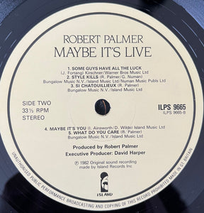 Robert Palmer : Maybe It's Live (LP, Album)
