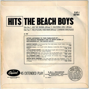The Beach Boys : Hits (7", EP, Mono)