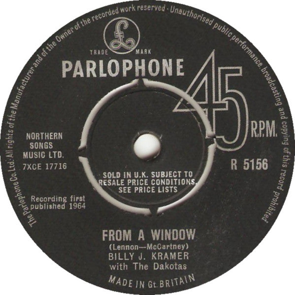 Billy J. Kramer & The Dakotas : From A Window (7