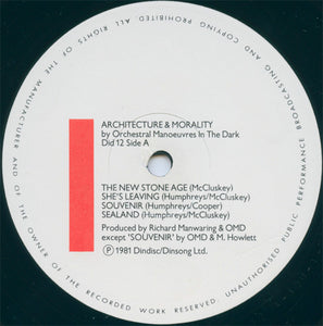 Orchestral Manoeuvres In The Dark : Architecture & Morality (LP, Album, Blu)