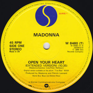Madonna : Open Your Heart (12", Single)