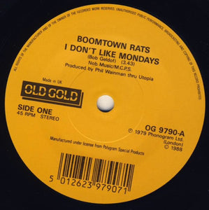 The Boomtown Rats : I Don't Like Mondays / Rat Trap (7", Single, Blu)