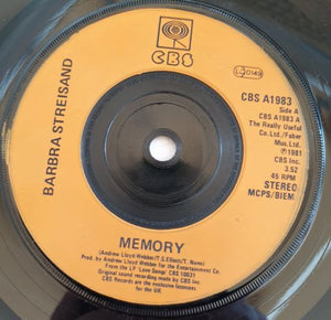 Barbra Streisand : Memory (7", Ora)