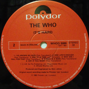 The Who : It's Hard (LP, Album)