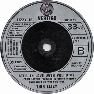 Thin Lizzy : Thunder & Lightning (7", Single, Glo)