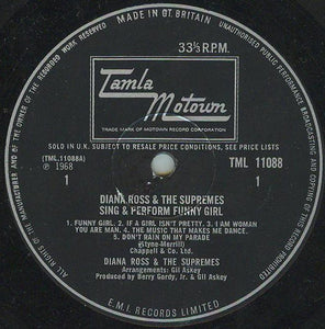 The Supremes : Sing And Perform "Funny Girl" (LP, Album, Mon)