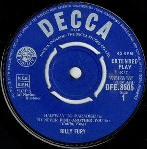 Billy Fury : Billy Fury Hits (7", EP)