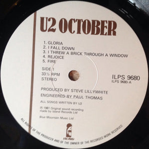 U2 : October (LP, Album)