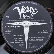 Load image into Gallery viewer, The Lester Young-Teddy Wilson Quartet : Prez &amp; Teddy (2xLP, Comp, Mono, RE)
