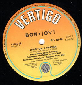 Bon Jovi : Livin' On A Prayer (12", Single)