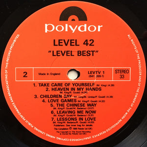 Level 42 : Level Best (LP, Album, Comp, Glo)