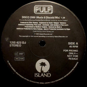 Pulp : Disco 2000 (12", Promo)