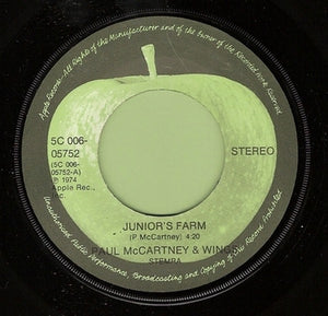 Paul McCartney & Wings* : Junior's Farm (7", Single)