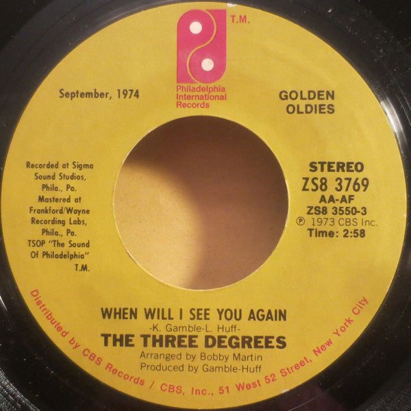 The Three Degrees : When Will I See You Again / Dirty Ol' Man (7