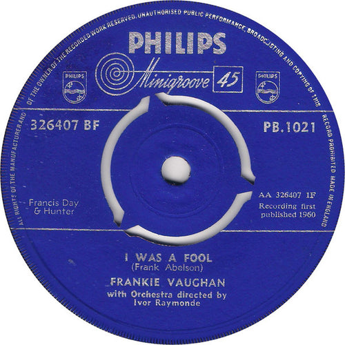 Frankie Vaughan : I Was A Fool (7