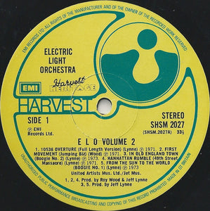 Electric Light Orchestra : The Light Shines On Vol 2 (LP, Comp)