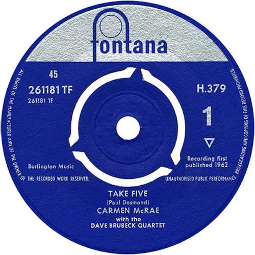 Carmen McRae With The Dave Brubeck Quartet : Take Five (7
