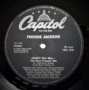 Freddie Jackson : Crazy (For Me) (12")