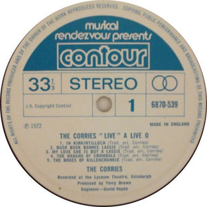 The Corries : "Live" A Live O (LP, Album)