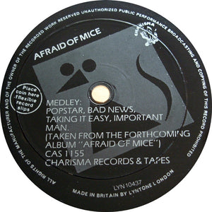 Afraid Of Mice : Medley : Popstar, Bad News, Taking It Easy, Important Man (Flexi, 7", S/Sided, Single, Smplr)