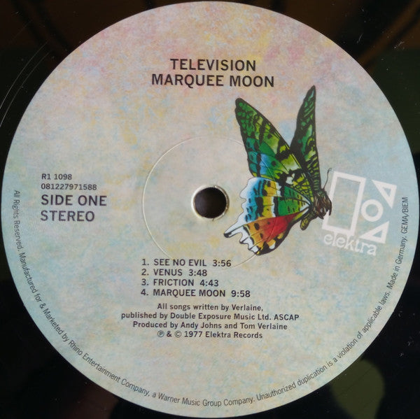 Marquee Moon by Television (Album; Elektra; ET-81098): Reviews