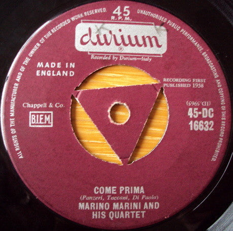 Marino Marini Ed Il Suo Quartetto : Come Prima / Volare (Nel Blu Dipinto Di Blu) (7