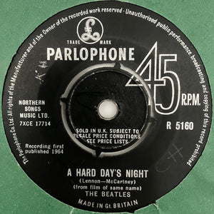 The Beatles : A Hard Day's Night (7", Single, Ori)