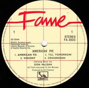 Don McLean : American Pie (LP, Album, RE)