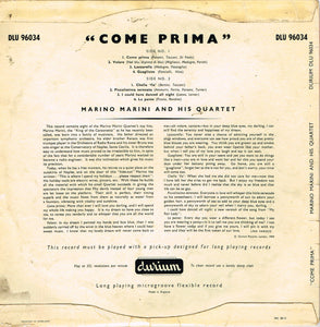 Marino Marini Ed Il Suo Quartetto : Come Prima (10", Album)