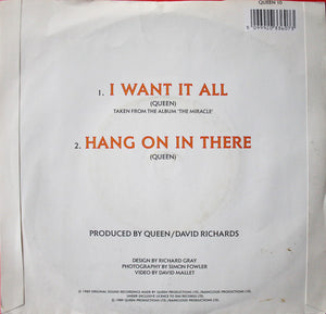 Queen : I Want It All (7", Single, Pap)