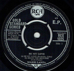 Mario Lanza : Be My Love (7", EP)