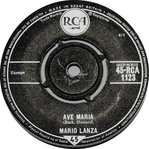 Mario Lanza : Ave Maria (7", Single)