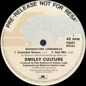Smiley Culture : Schooltime Chronicle (12", Promo)