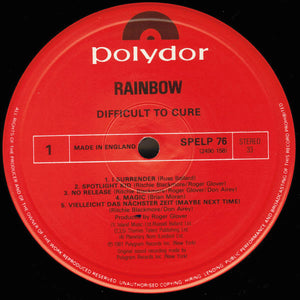 Rainbow : Difficult To Cure (LP, Album, RE)
