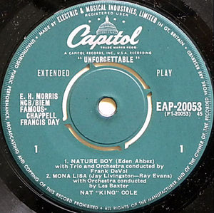 Nat King Cole : Unforgettable (7", EP, Mono)