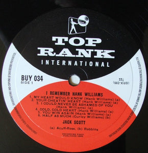 Jack Scott : I Remember Hank Williams (LP)