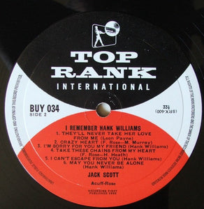 Jack Scott : I Remember Hank Williams (LP)