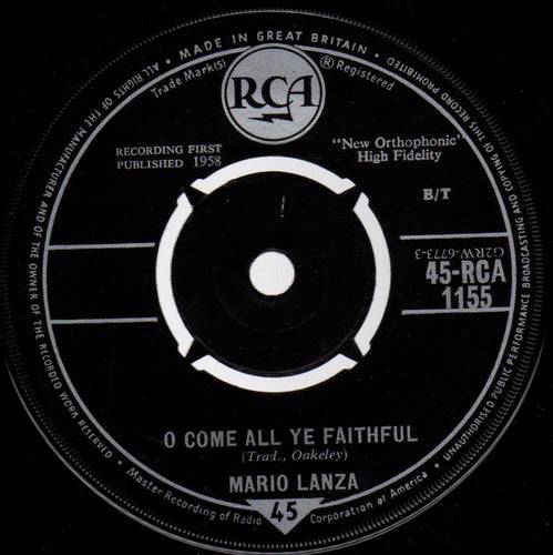 Mario Lanza : O Come All Ye Faithful / Silent Night, Holy Night (7