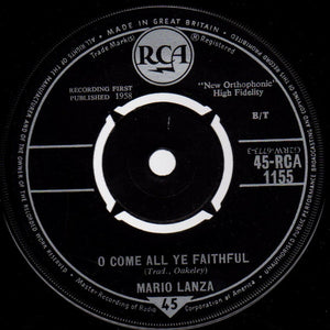 Mario Lanza : O Come All Ye Faithful / Silent Night, Holy Night (7", Single)