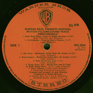 Various : Performance: Original Motion Picture Sound Track (LP, Album)