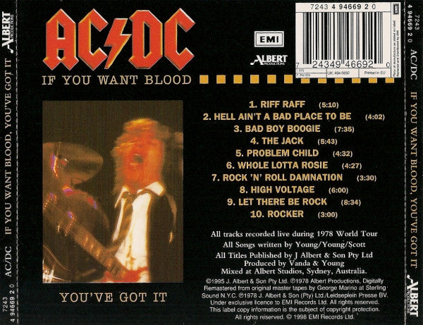 Buy AC/DC : If You Want Blood, You've Got It (CD, Album, RE, RM) online ...
