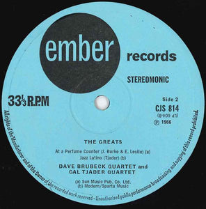 Dave Brubeck / The Paul Desmond Quartet / Cal Tjader : The Greats!!! (LP, Comp)