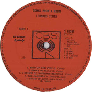 Leonard Cohen : Songs From A Room (LP, Album)