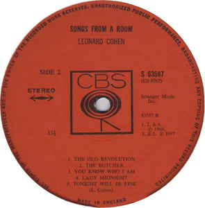 Leonard Cohen : Songs From A Room (LP, Album)