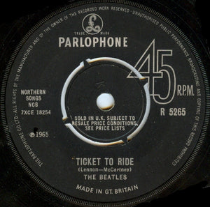 The Beatles : Ticket To Ride (7", Single, Mono)