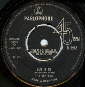 The Beatles : Ticket To Ride (7", Single, Mono)