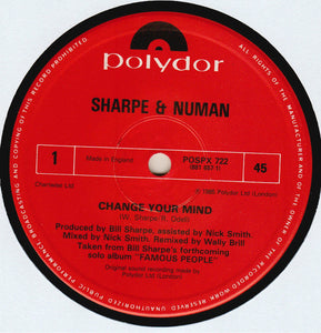 Sharpe & Numan : Change Your Mind (12", Single)