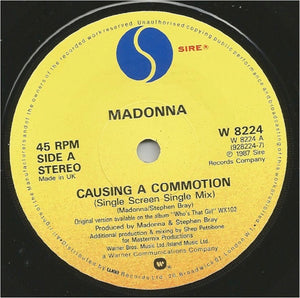 Madonna : Causing A Commotion (7", Single, Pap)