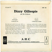 Load image into Gallery viewer, Dizzy Gillespie And His Orchestra : Salt Peanuts / I Waited For You / Emanon / A Hand Full Of Gimme (7&quot;, EP, RE)
