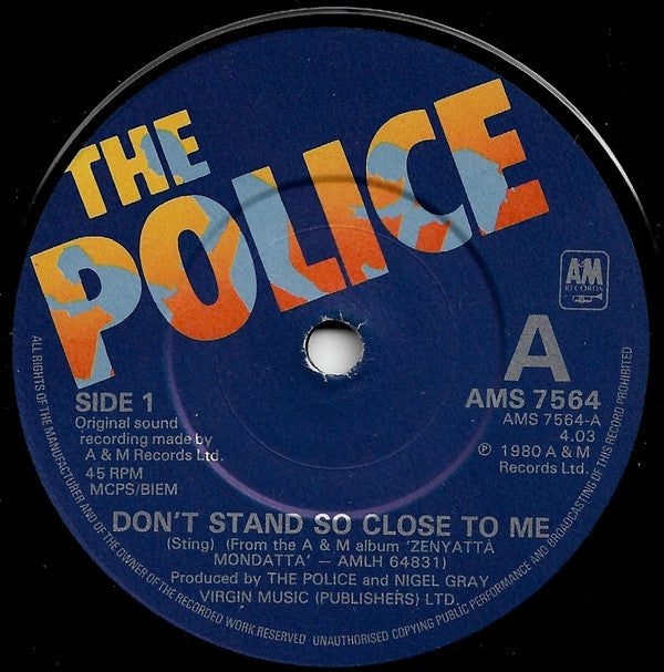 The Police : Don't Stand So Close To Me (7